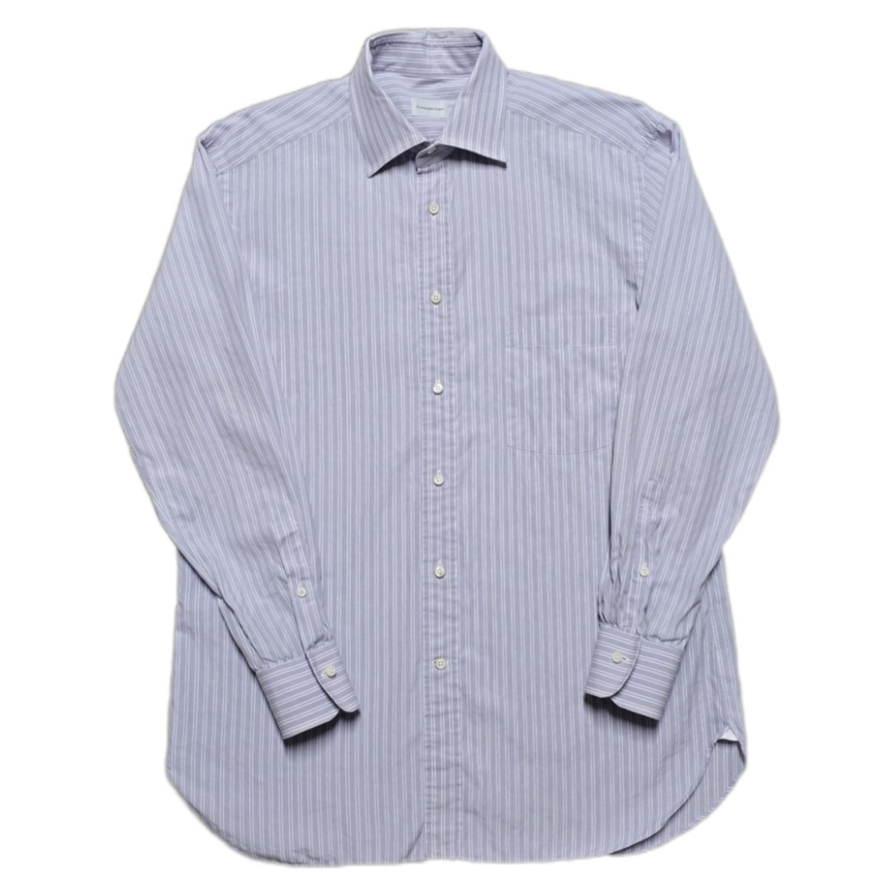 Ermenegildo Zegna Shirt Mens L 41 16 Purple Stripe Long Sleeve Button Up Cotton - Picture 2 of 14